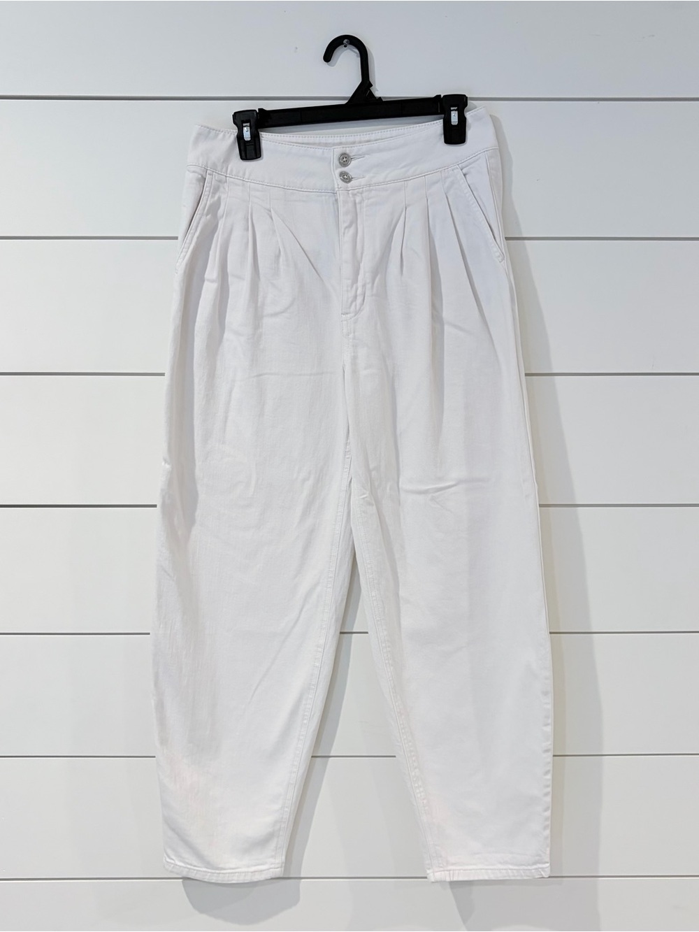Anthropologie Pilcro White Pleated Pants 29 Coastal Grandmacore Quiet Luxury